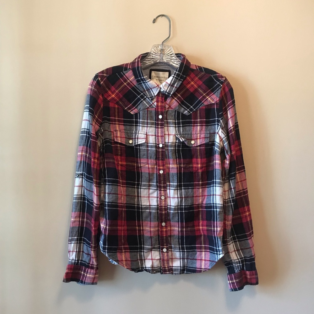 Forever 21 LA flannel collar women medium